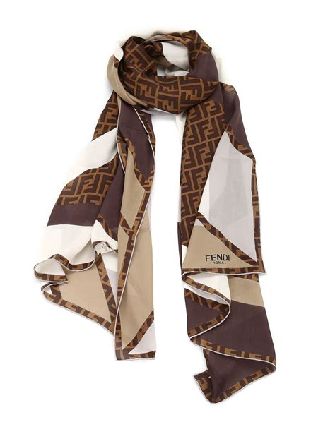 fendi zucca print silk scarf|Fendi silk scarf women.